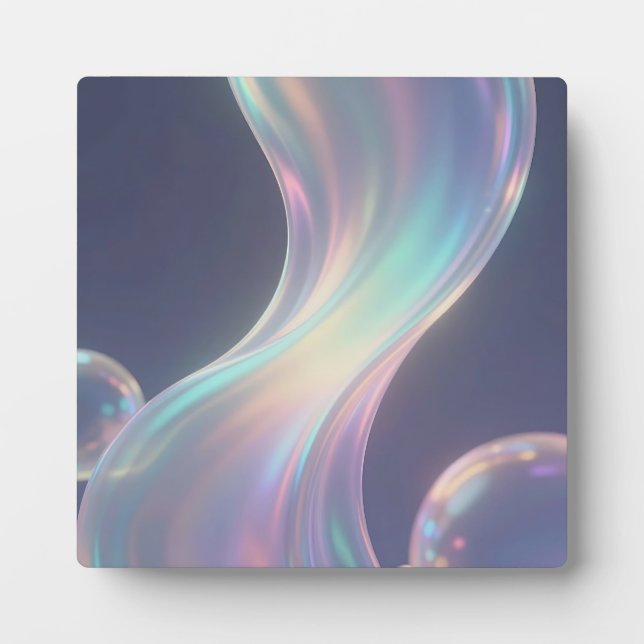 Iridescent Abstract Bubble Flow Plaque (Front)