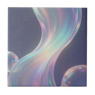 Iridescent Abstract Bubble Flow Tile