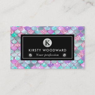 Iridescent and Gold Mermaid Scales Pattern Business Card