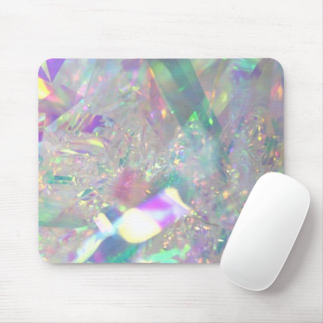 Iridescent Angel Tinsel Modern Glam Mouse Pad (With Mouse)