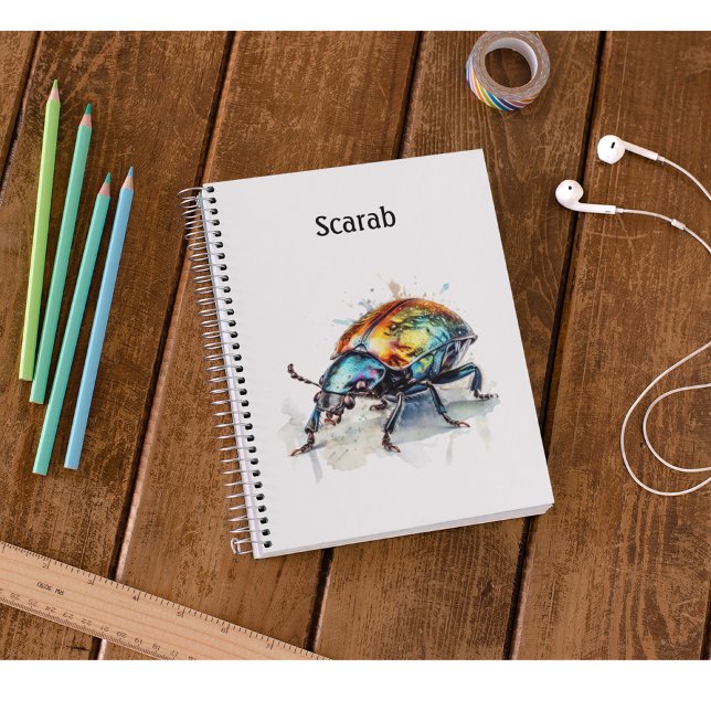 Iridescent Beetle in Watercolor, custom Notebook (Creator Uploaded)
