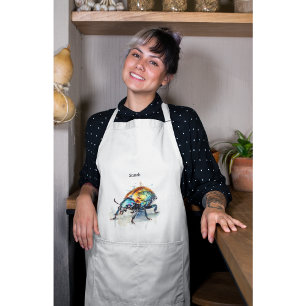 Iridescent Beetle in Watercolor, custom Standard Apron
