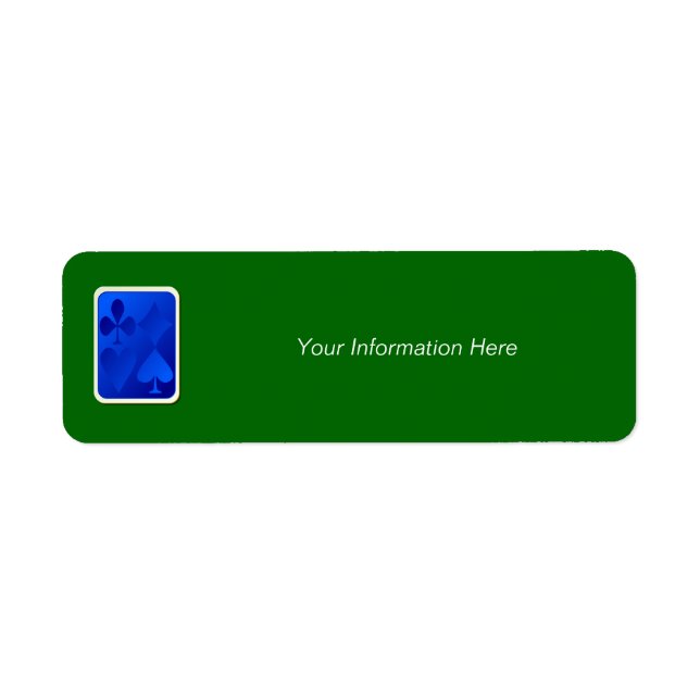 Iridescent Blue Card Return Address Label (Front)