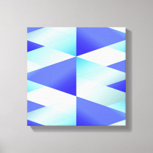 Iridescent Blue Gradient Triangles Canvas Print