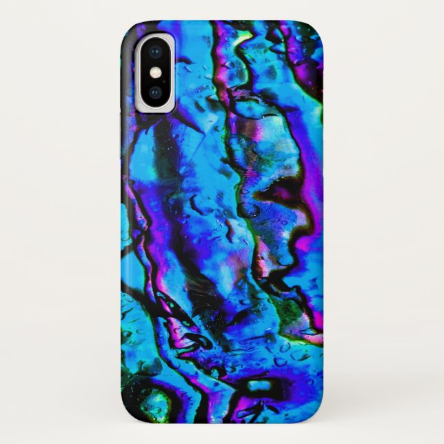 Iridescent Blue Green Purple Marbled Beautiful Case-Mate iPhone Case (Back)