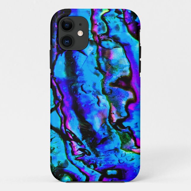 Iridescent Blue Green Purple Marbled Beautiful Case-Mate iPhone Case (Back)