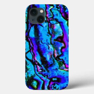 Iridescent Blue Green Purple Marbled Beautiful iPhone 13 Case