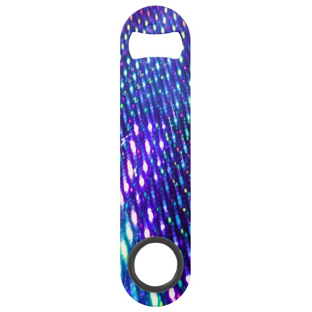 Iridescent Blue Lights Multicolor Bottle Opener Bar Key (Back)