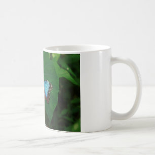 Iridescent Blue with Black Butterfly Wings Coffee Mug
