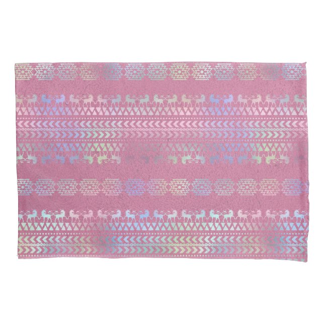 Iridescent Bohemian Unicorn Pattern Pillowcase (Front)
