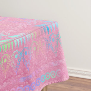 Iridescent Bohemian Unicorn Pattern Tablecloth