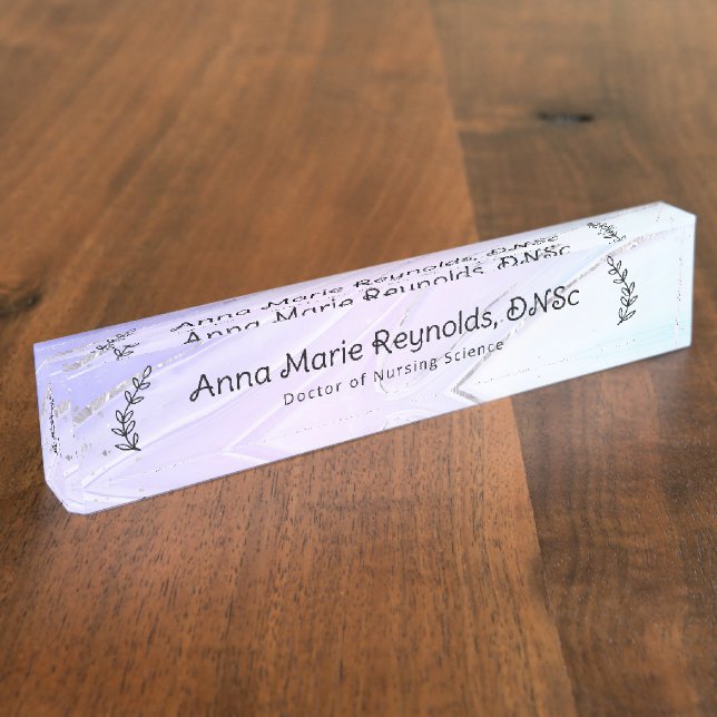 Iridescent Botanical Professional Nameplate (Side)