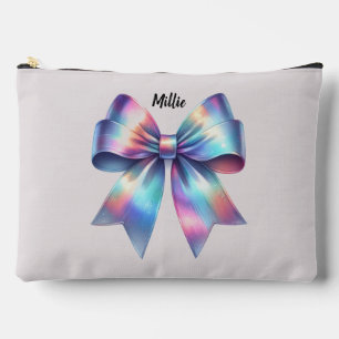 Iridescent Bow Personalized Accessory Pouch