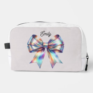Iridescent Bow Personalized Accessory Pouch