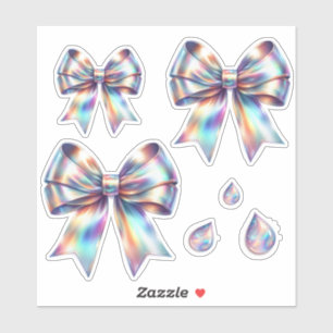 Iridescent Bows with Teardrops