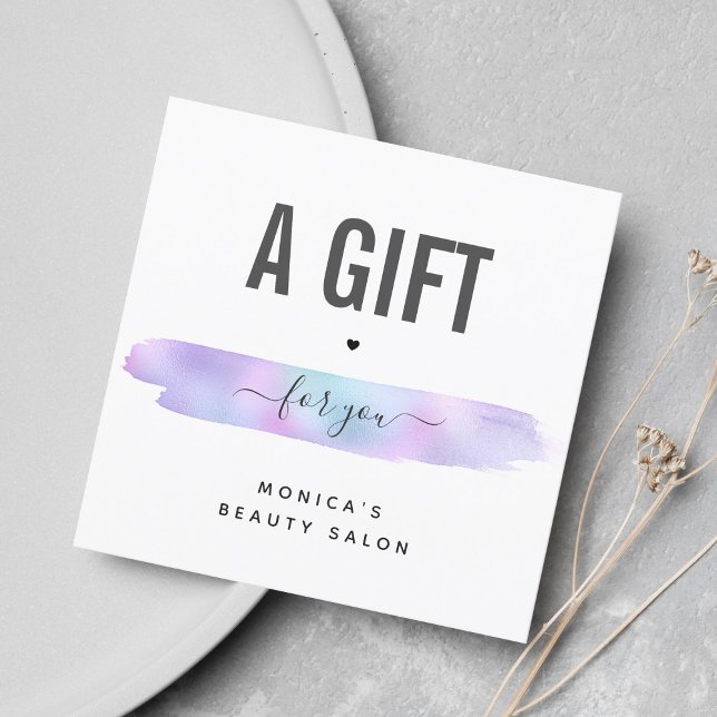 Iridescent Brush Stroke Add Logo Beauty Makeup Spa (Creator Uploaded)