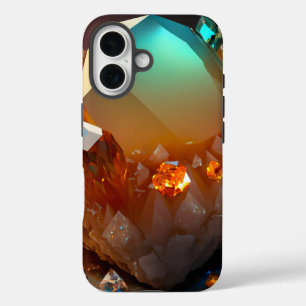 Iridescent Burst Abstract Citrine Topaz Crystal    iPhone 16 Case