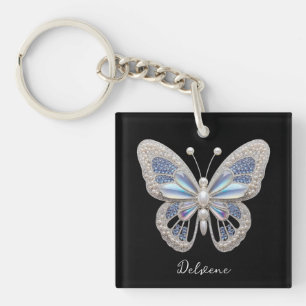 Iridescent Butterfly Elegance Keychain