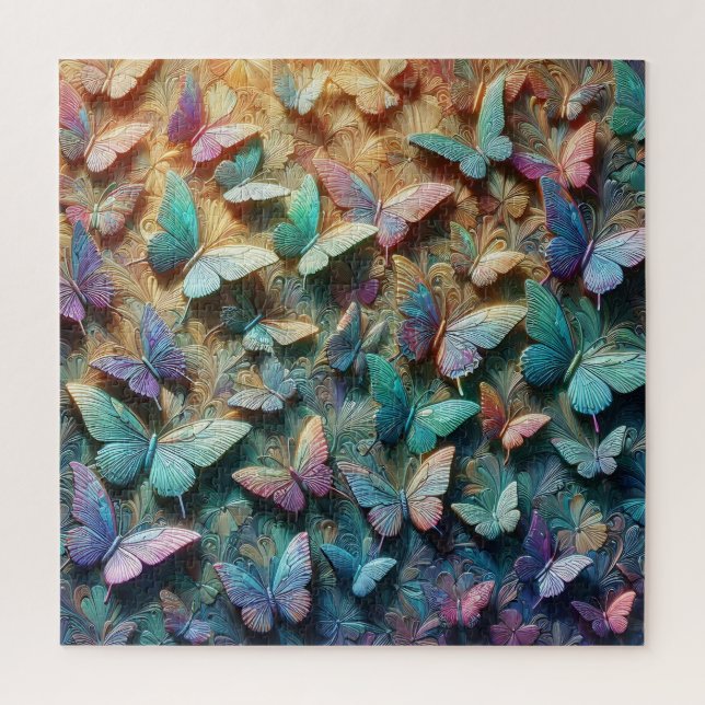 Iridescent Butterfly Garden Jigsaw Puzzle (Vertical)