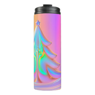 Iridescent Christmas Tree Thermal Tumbler