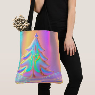 Iridescent Christmas Tree Tote Bag