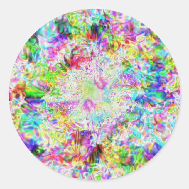 Iridescent Chrome 8 Classic Round Sticker (Front)