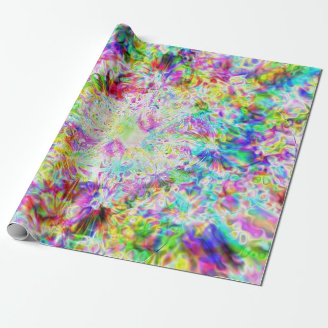 Iridescent Chrome Eight Wrapping Paper (Unrolled)