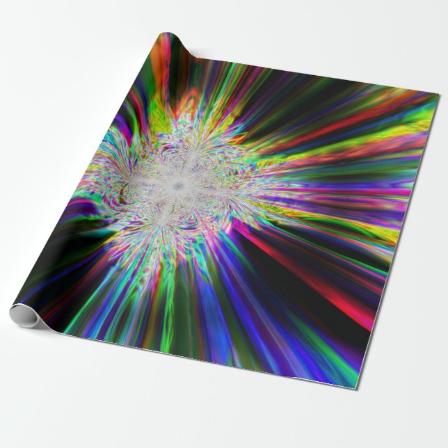 Iridescent Chrome Eleven Wrapping Paper (Unrolled)