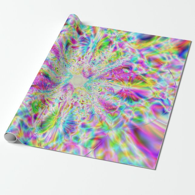 Iridescent Chrome Nine Wrapping Paper (Unrolled)