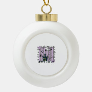Iridescent Coquette Halloween Ceramic Ball Christmas Ornament