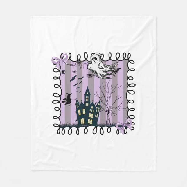 Iridescent Coquette Halloween Fleece Blanket (Front)