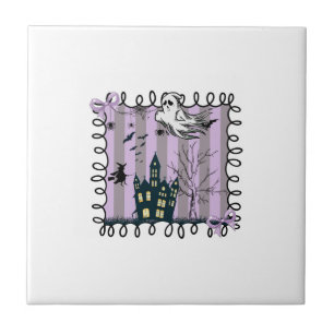 Iridescent Coquette Halloween Tile