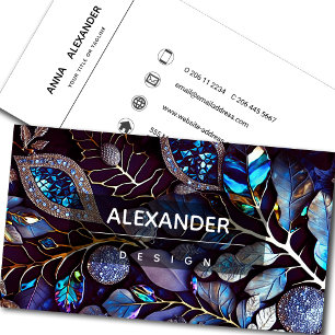 Iridescent Crystal Gemstones, lavender Blue Business Card