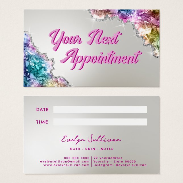 Iridescent crystals appointment card (Front & Back)