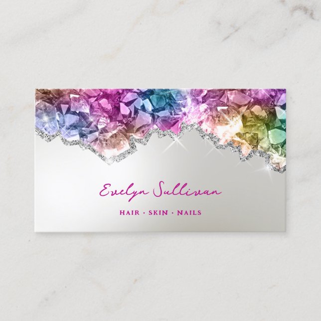 Iridescent crystals business card (Front)