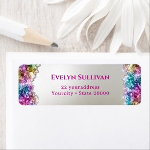 Iridescent crystals return address
