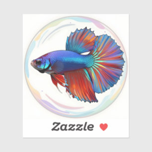 Iridescent Current – Betta Fish Art Square Vinyl