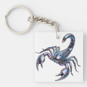 Iridescent Cyber Scorpion Mechanical Art Keychain
