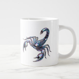 Iridescent Cyber Scorpion Mechanical Art Large Coffee Mug