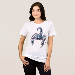 Iridescent Cyber Scorpion Mechanical Art Tri-Blend Shirt