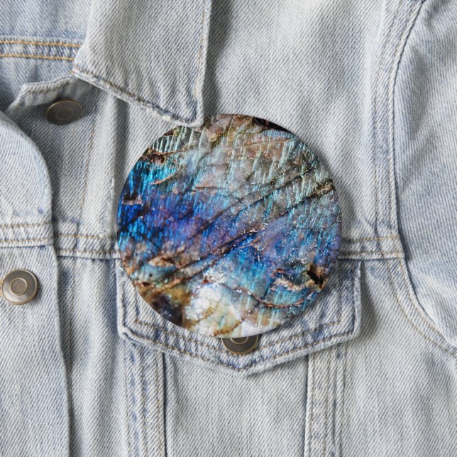 Iridescent Depths 4 Inch Round Button (In Situ)