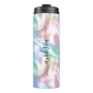 Iridescent Design, Black Script Name Thermal Tumbler