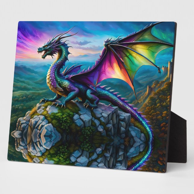 Iridescent Dragon Guards His Land Plaque (Side)