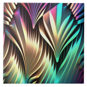 Iridescent Effect Art Deco Curves Tile