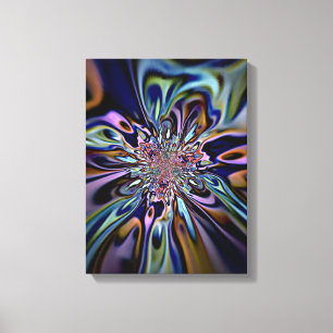 Iridescent Energy Flow Fractal Art Canvas Print