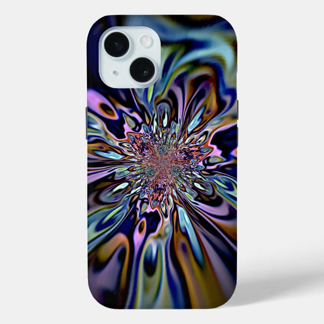 Iridescent Energy Flow Fractal Art Case-Mate iPhone Case (Back)