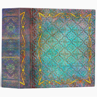 Iridescent Faux Leather Aqua and Gold Ancient Tome
