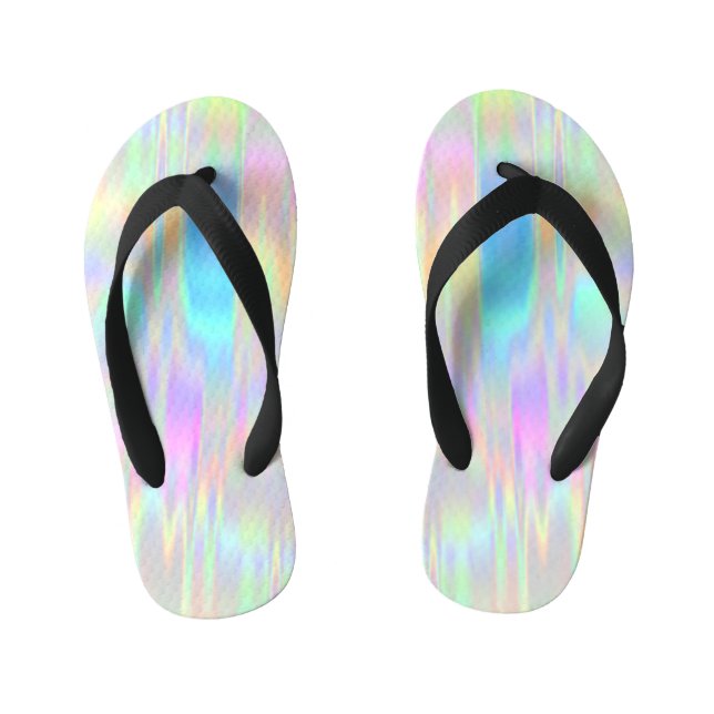 Iridescent Foil Kid's Flip Flops (Footbed)