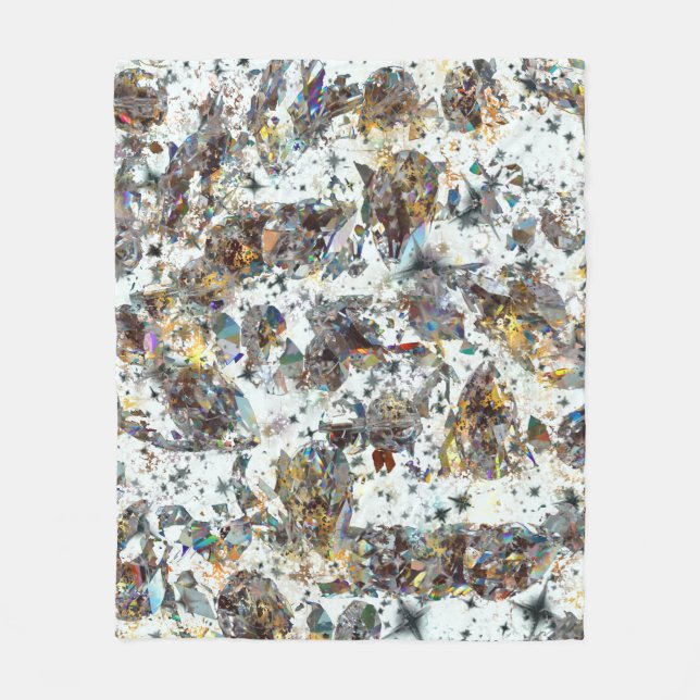 Iridescent Gemstone Sparkle Fleece Blanket (Front)