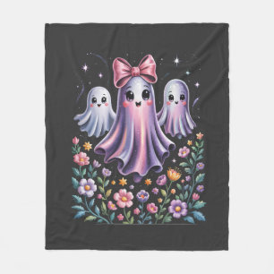 Iridescent Ghost Girly Halloween Fleece Blanket